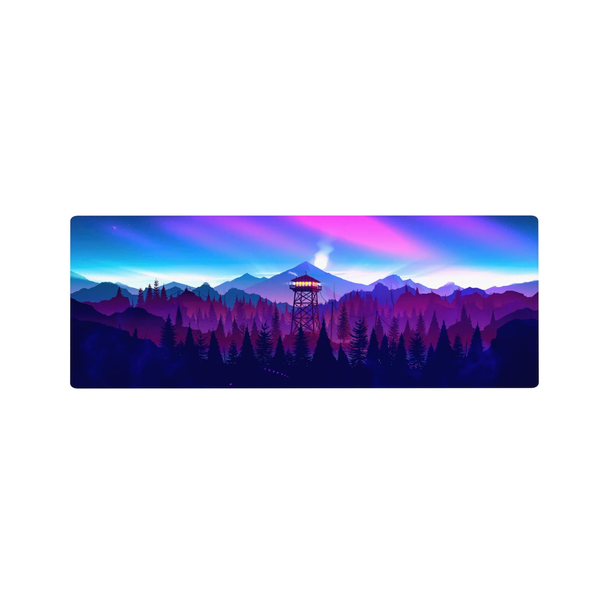 Vector Landscapes Deskmat | Mousepad | Deskpad - Firewatch Twilight