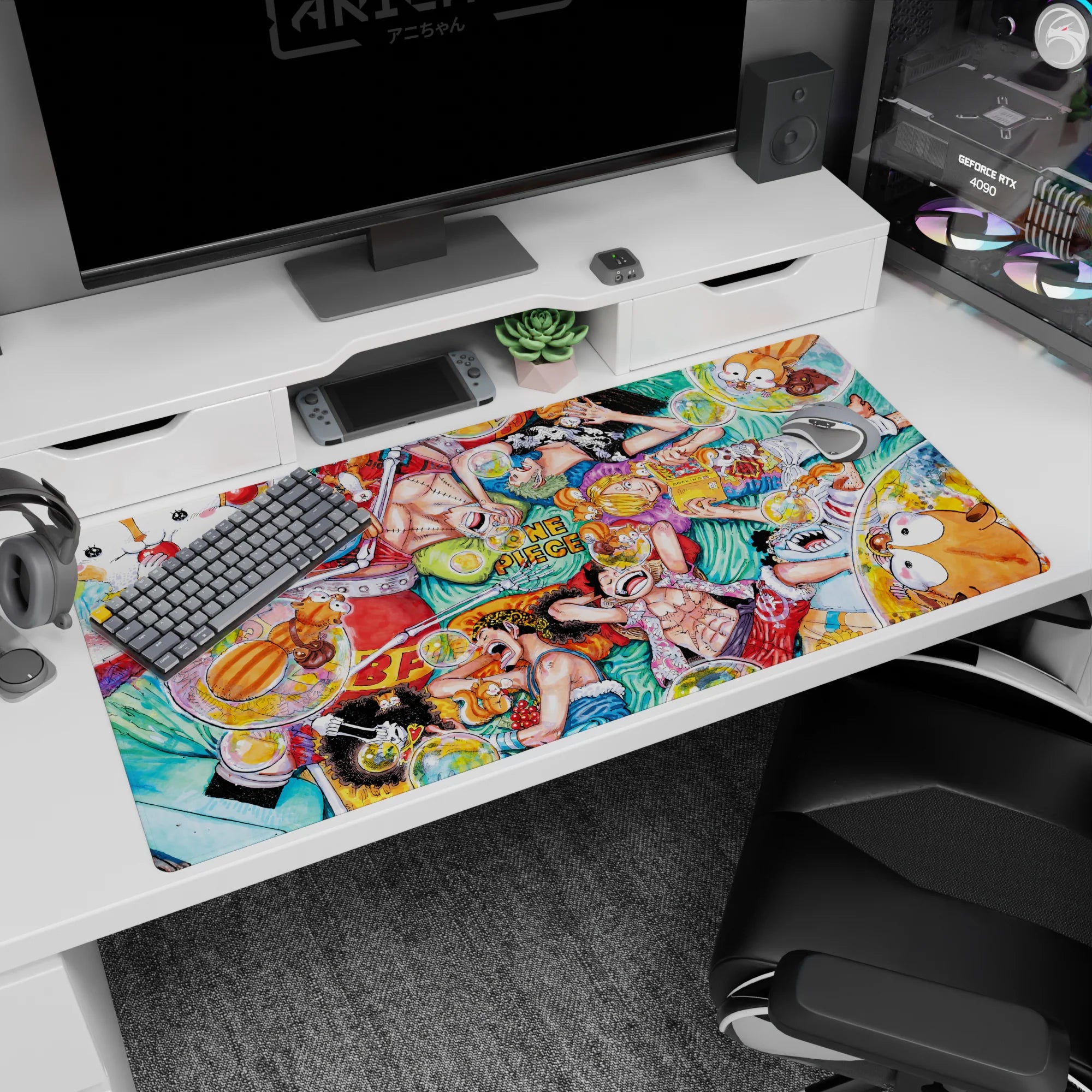 One Piece Deskmat | Mousepad | Deskpad - Straw Hat Bubble Dreams - AniChan