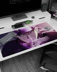 40x20 inches desk pad featuring Naruto Uzumaki mid hand-sign, intense gaze, swirling purple aura.