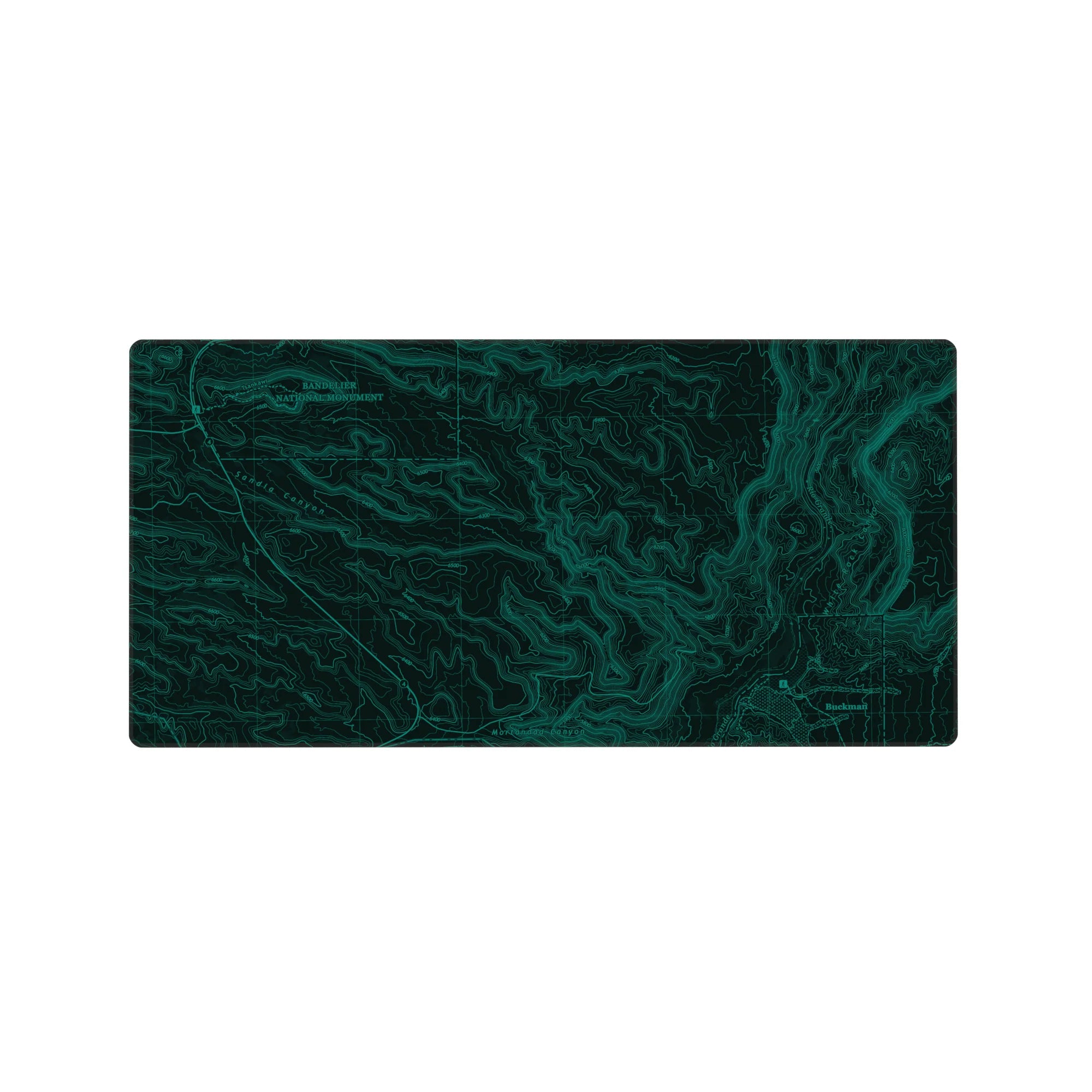 Topographic (Topo) Deskmat | Mousepad | Deskpad - Green Terrain Map - AniChan