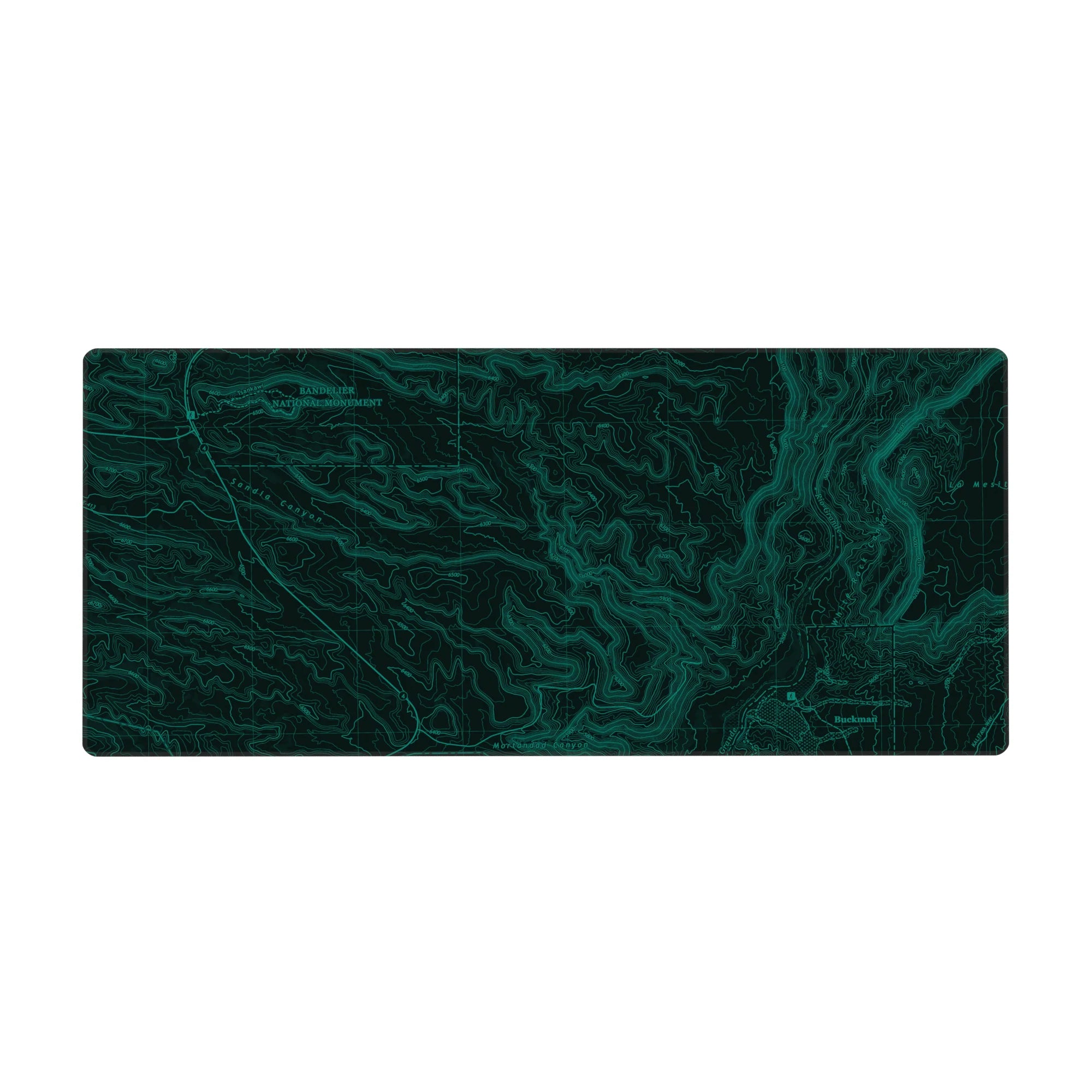 Topographic (Topo) Deskmat | Mousepad | Deskpad - Green Terrain Map - AniChan