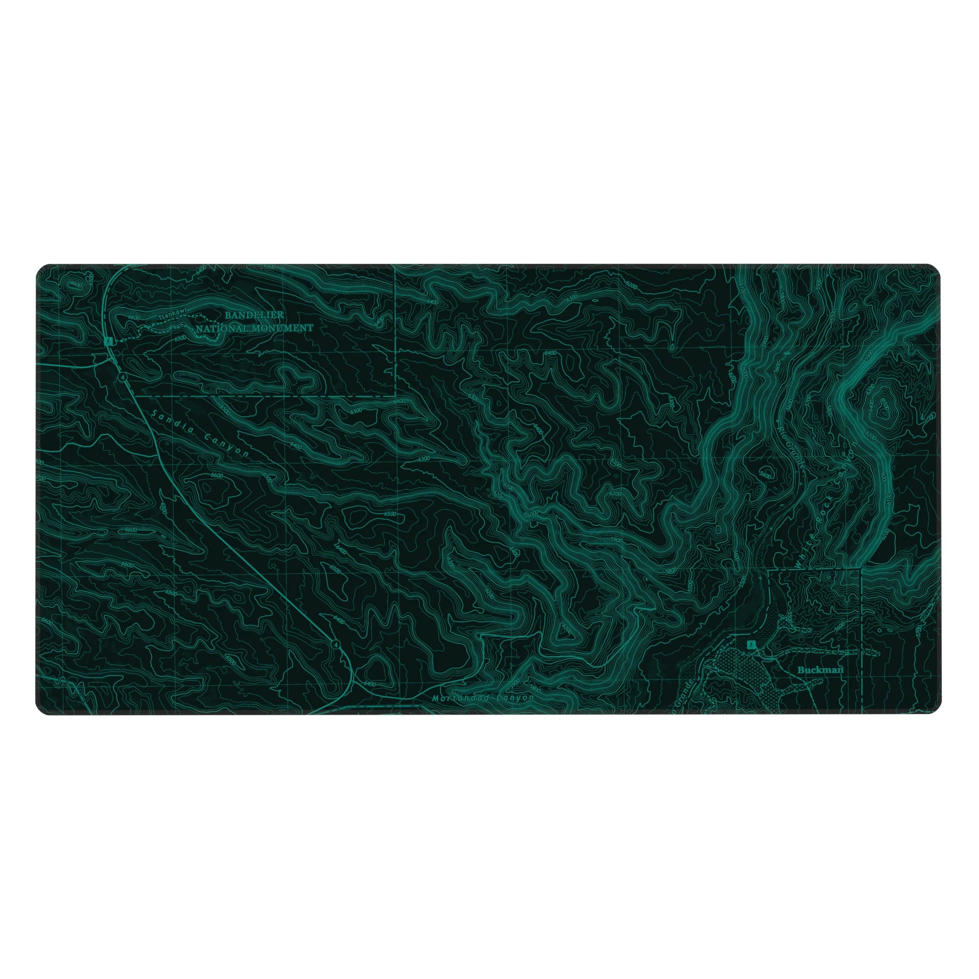 Topographic (Topo) Deskmat | Mousepad | Deskpad - Green Terrain Map - AniChan