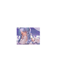 Classic anime girl mouse pad 14x10 inches with plushies, oversized hoodie, and cute kawaii desk vibe.