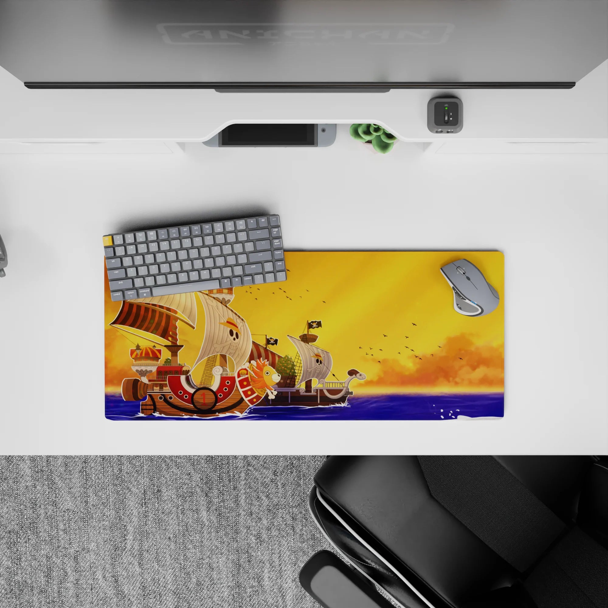 One Piece Deskmat | Mousepad | Deskpad - Thousand Sunny at Sunset - AniChan