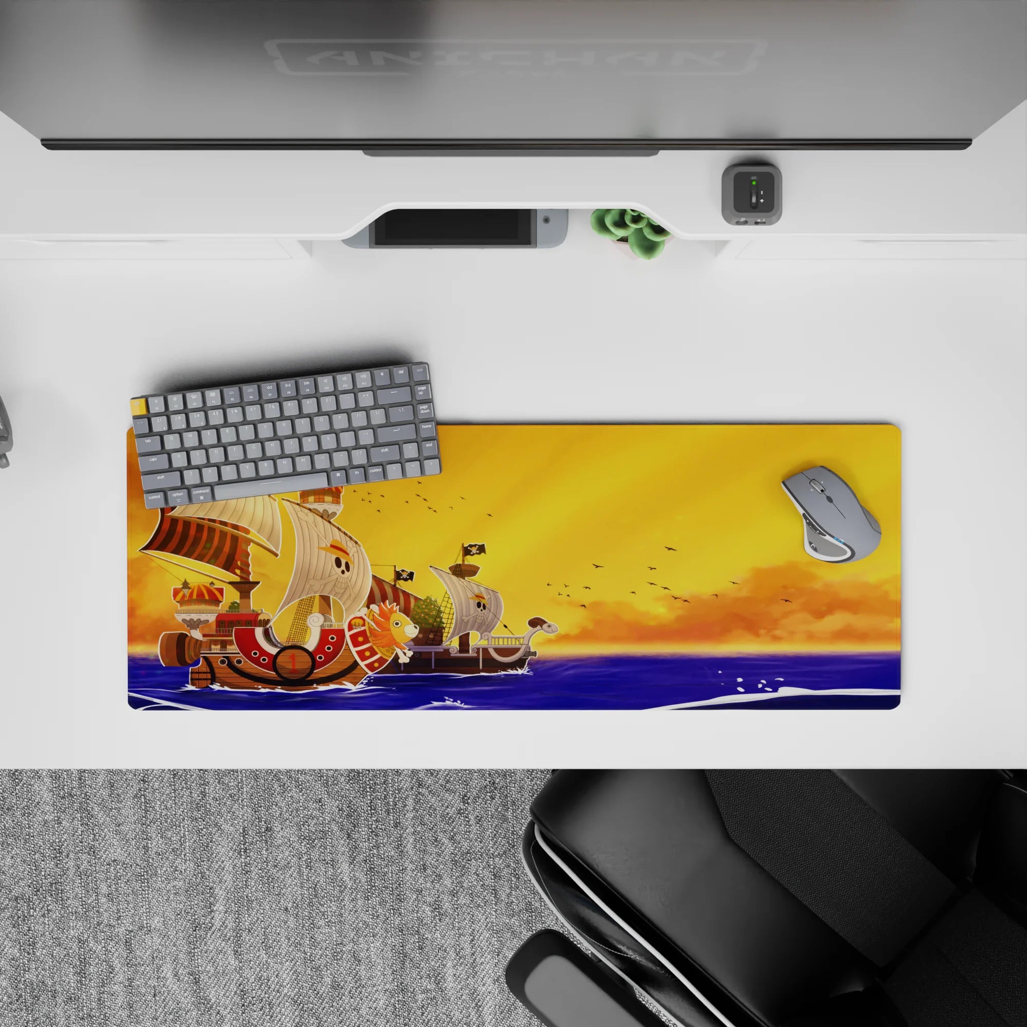 One Piece Deskmat | Mousepad | Deskpad - Thousand Sunny at Sunset - AniChan