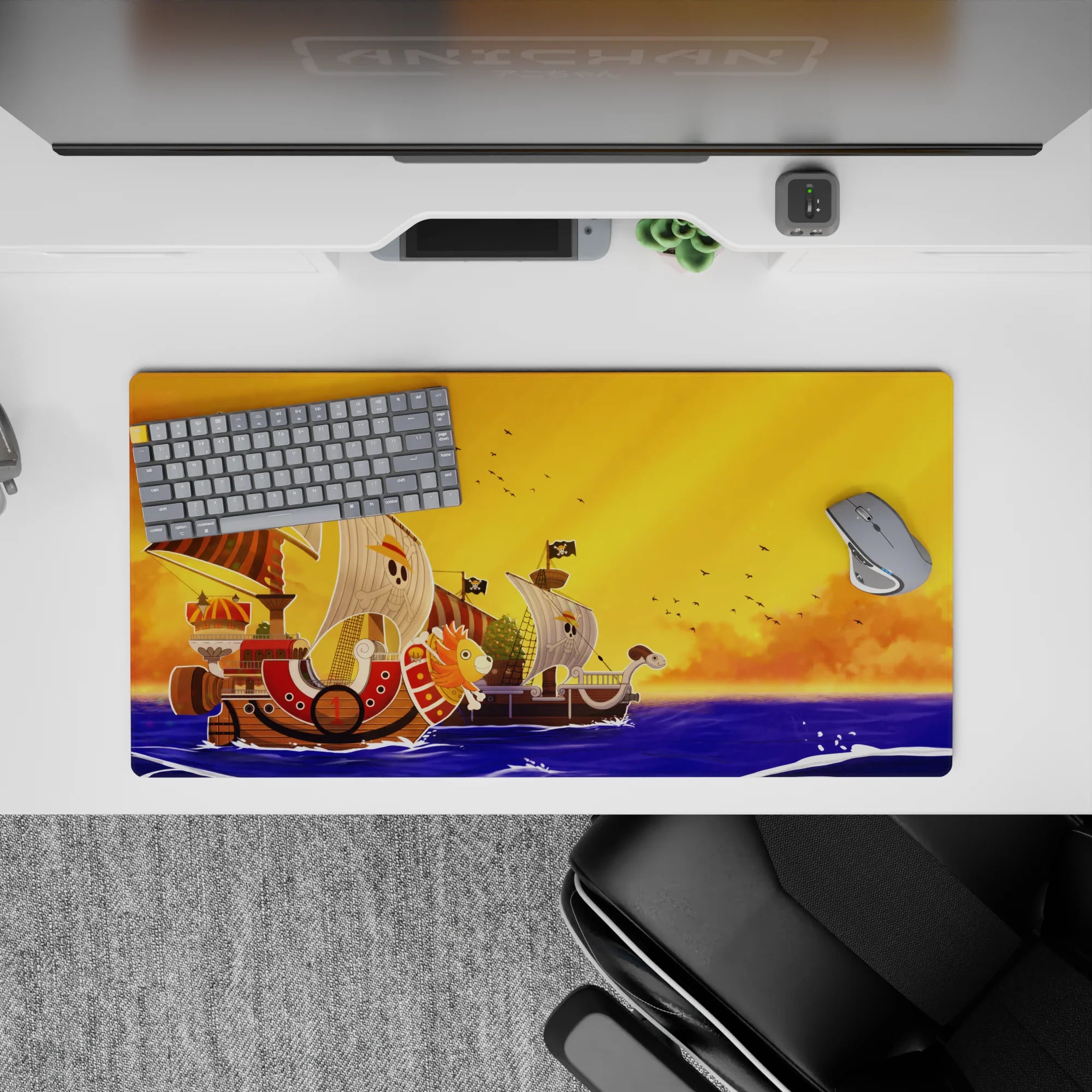 One Piece Deskmat | Mousepad | Deskpad - Thousand Sunny at Sunset - AniChan