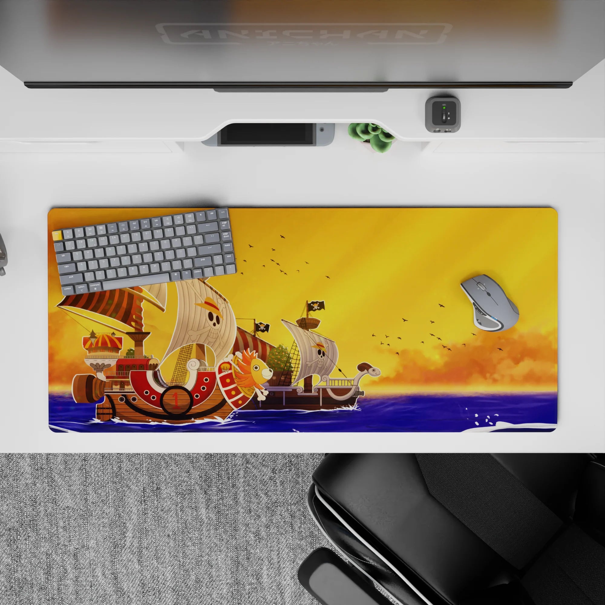 One Piece Deskmat | Mousepad | Deskpad - Thousand Sunny at Sunset - AniChan