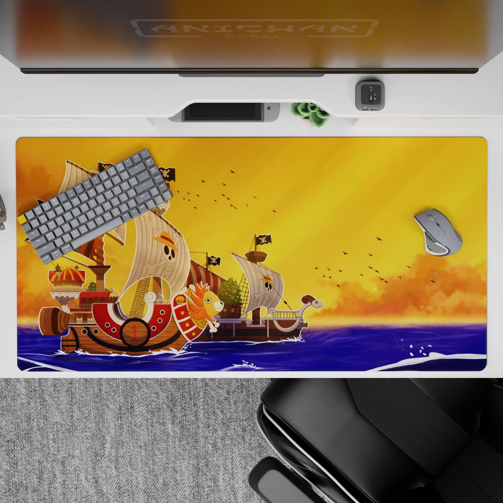 One Piece Deskmat | Mousepad | Deskpad - Thousand Sunny at Sunset - AniChan