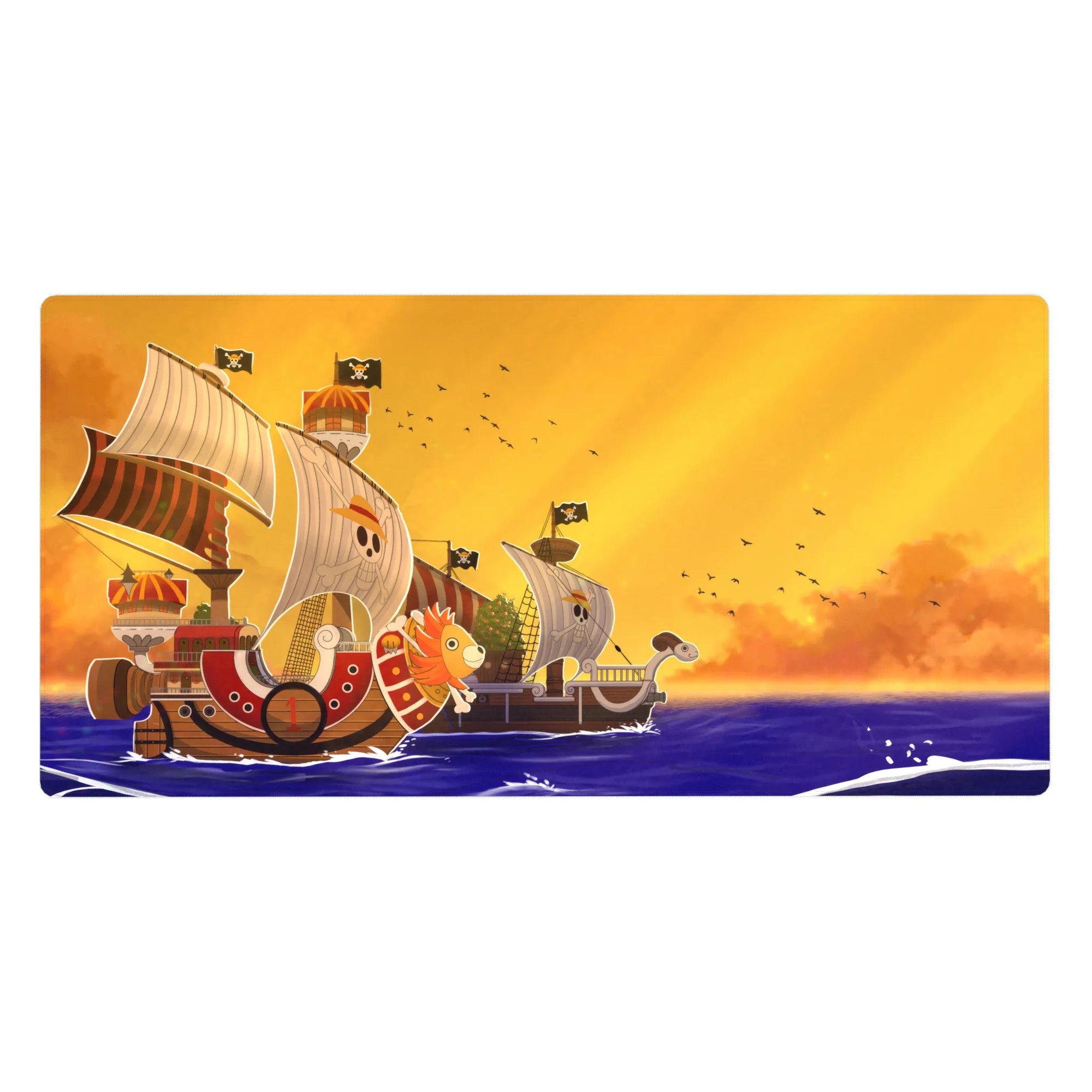 One Piece Deskmat | Mousepad | Deskpad - Thousand Sunny at Sunset - AniChan