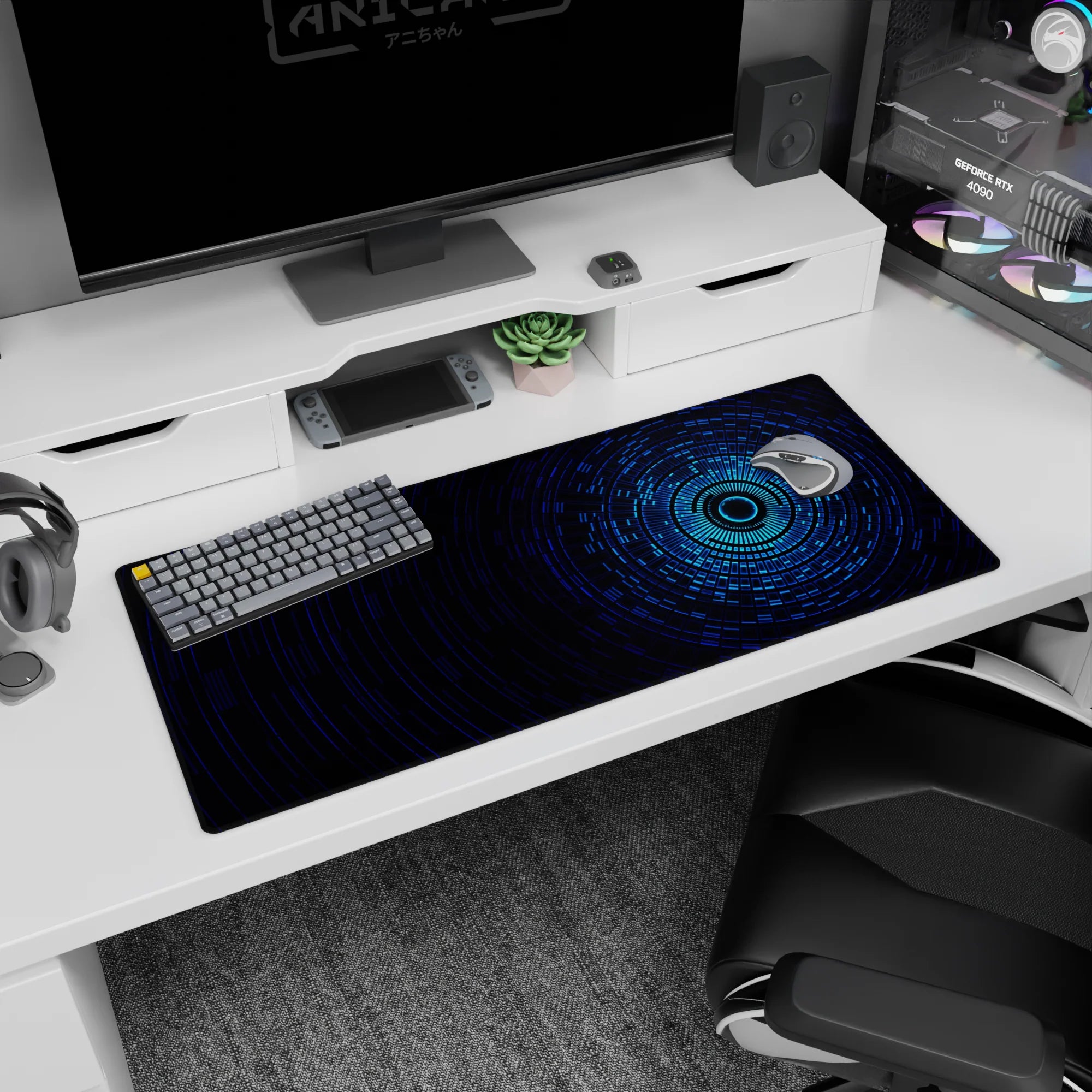 Abstract Deskmat | Mousepad | Deskpad - Infinite Circles - AniChan