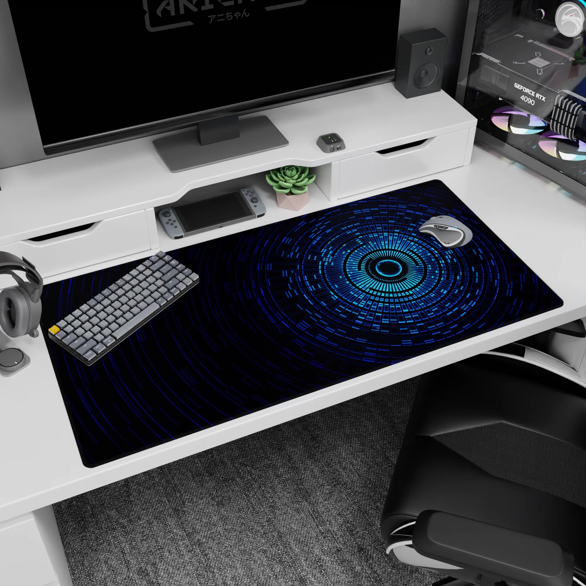 Abstract Deskmat | Mousepad | Deskpad - Infinite Circles - AniChan