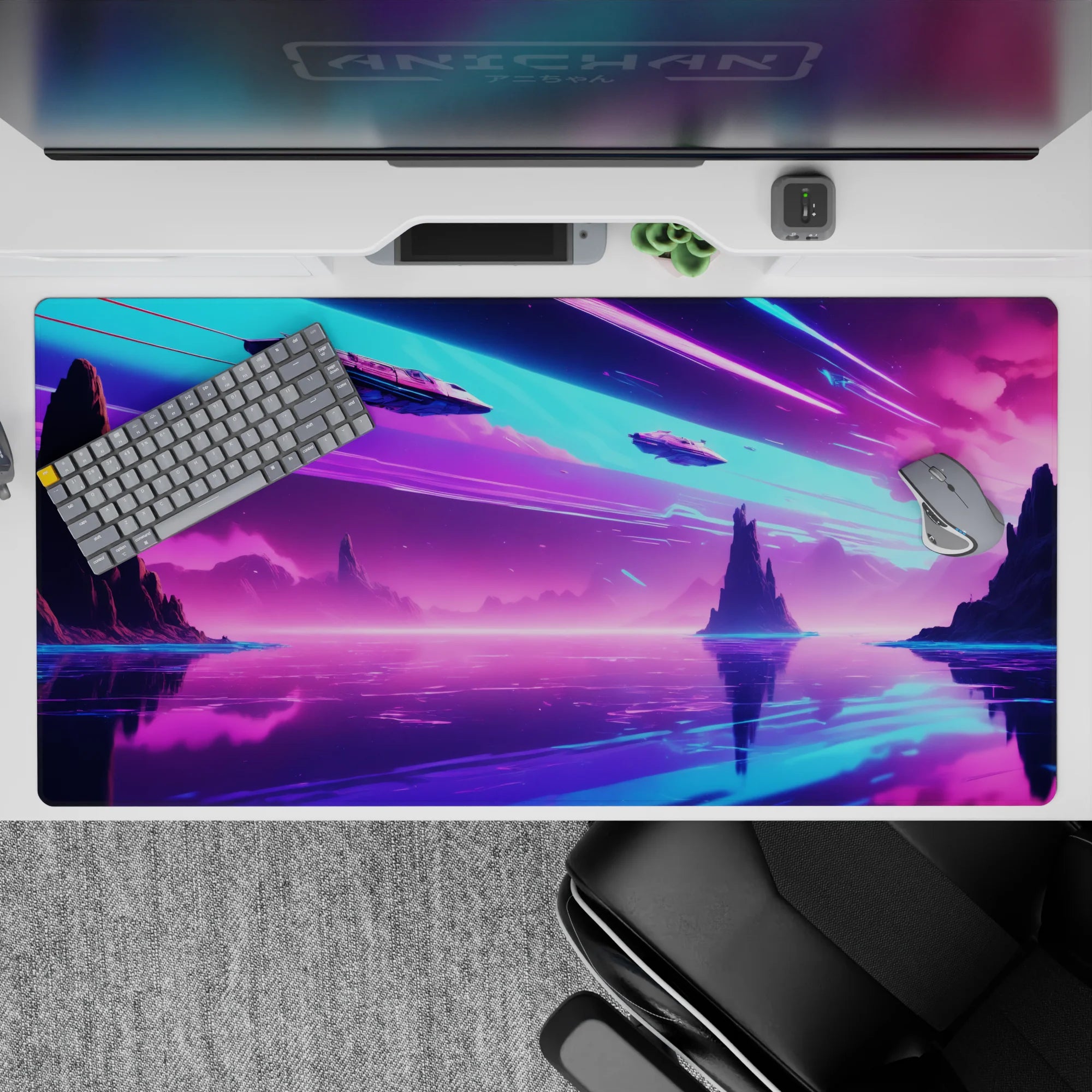 Landscape Deskmat | Mousepad | Deskpad - Futuristic Horizon - AniChan