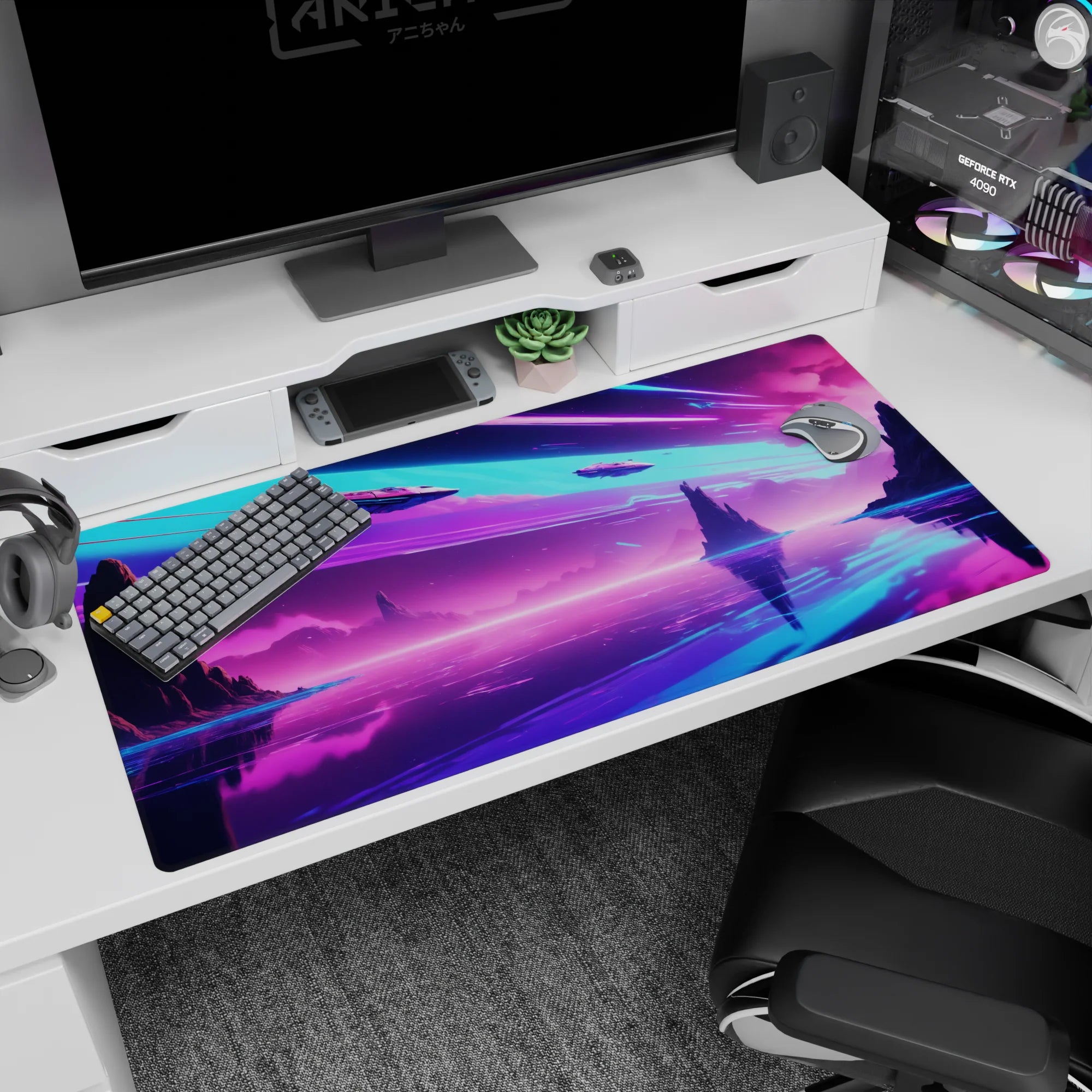 Landscape Deskmat | Mousepad | Deskpad - Futuristic Horizon - AniChan