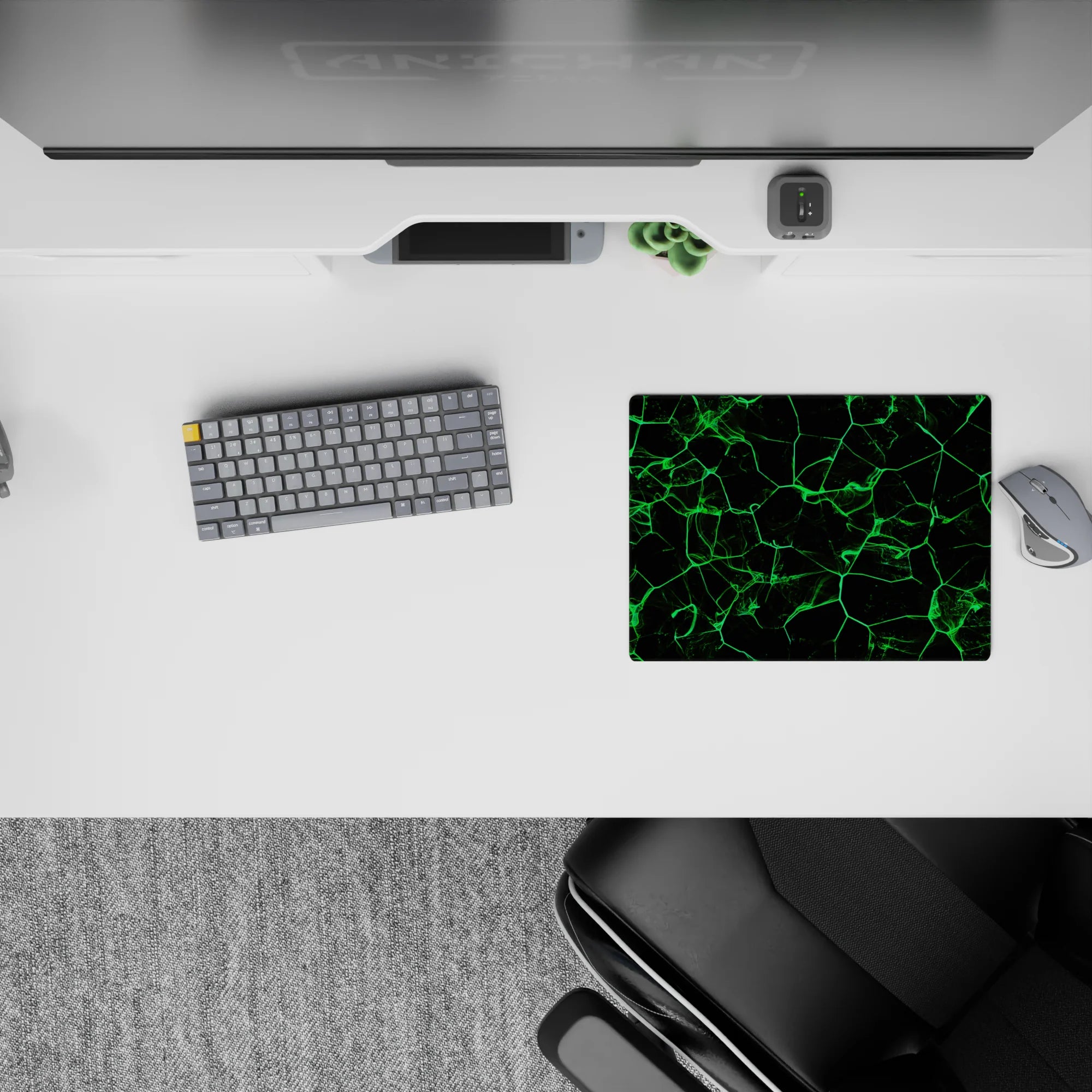 Abstract Deskmat | Mousepad | Deskpad - Neon Grid Flow - AniChan