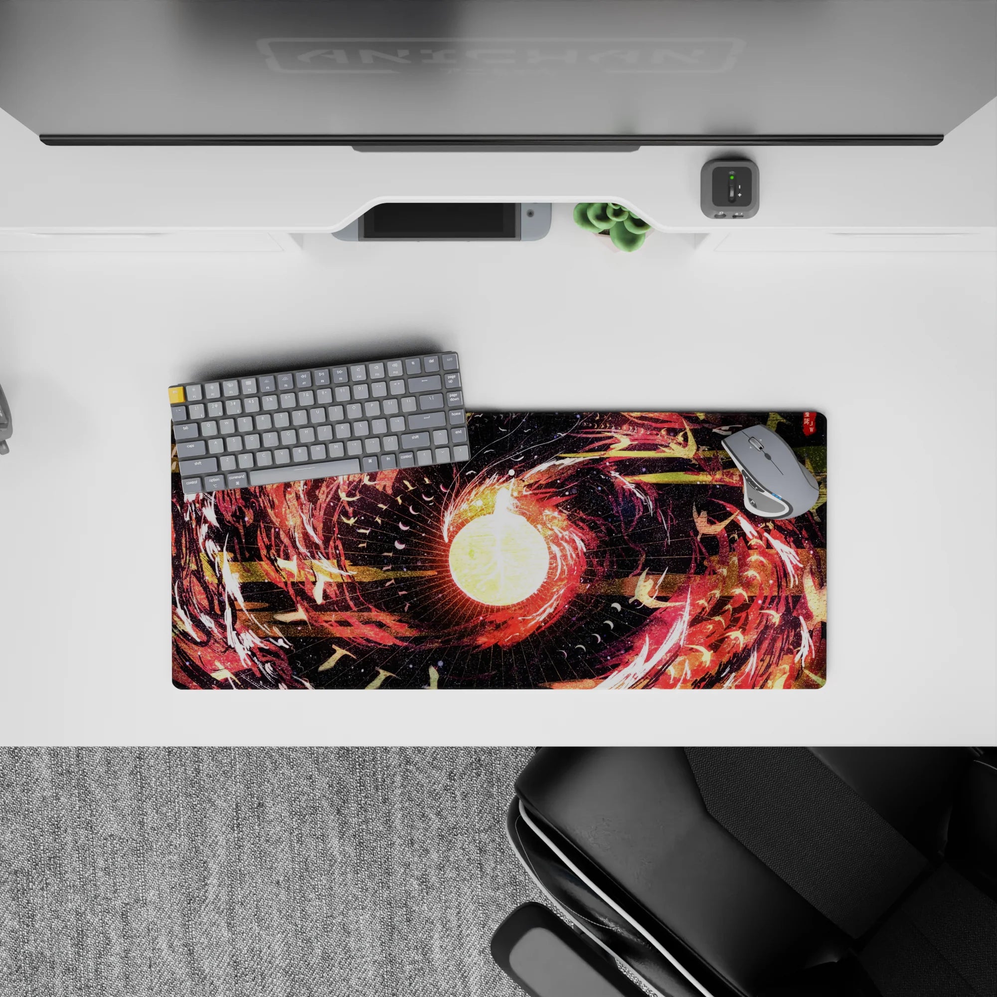 Abstract Deskmat | Mousepad | Deskpad - Celestial Firestorm - AniChan