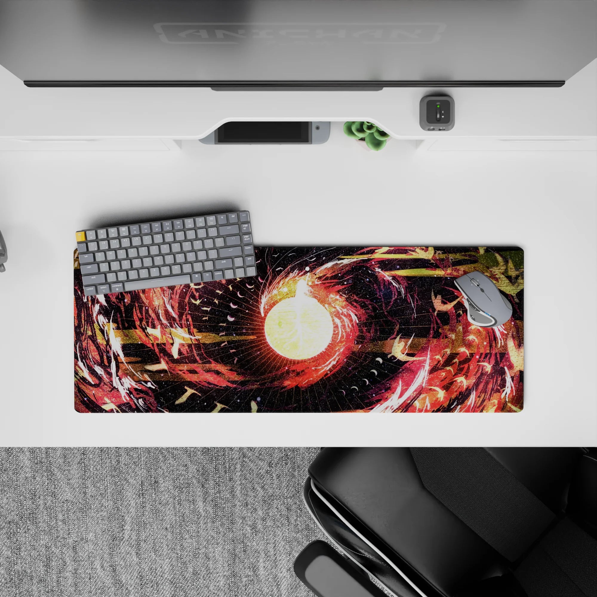 Abstract Deskmat | Mousepad | Deskpad - Celestial Firestorm - AniChan