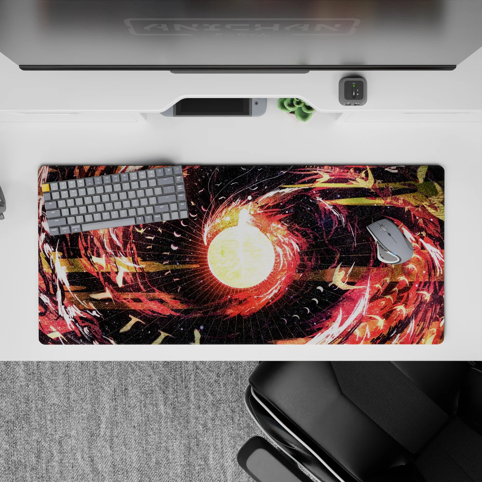 Abstract Deskmat | Mousepad | Deskpad - Celestial Firestorm - AniChan