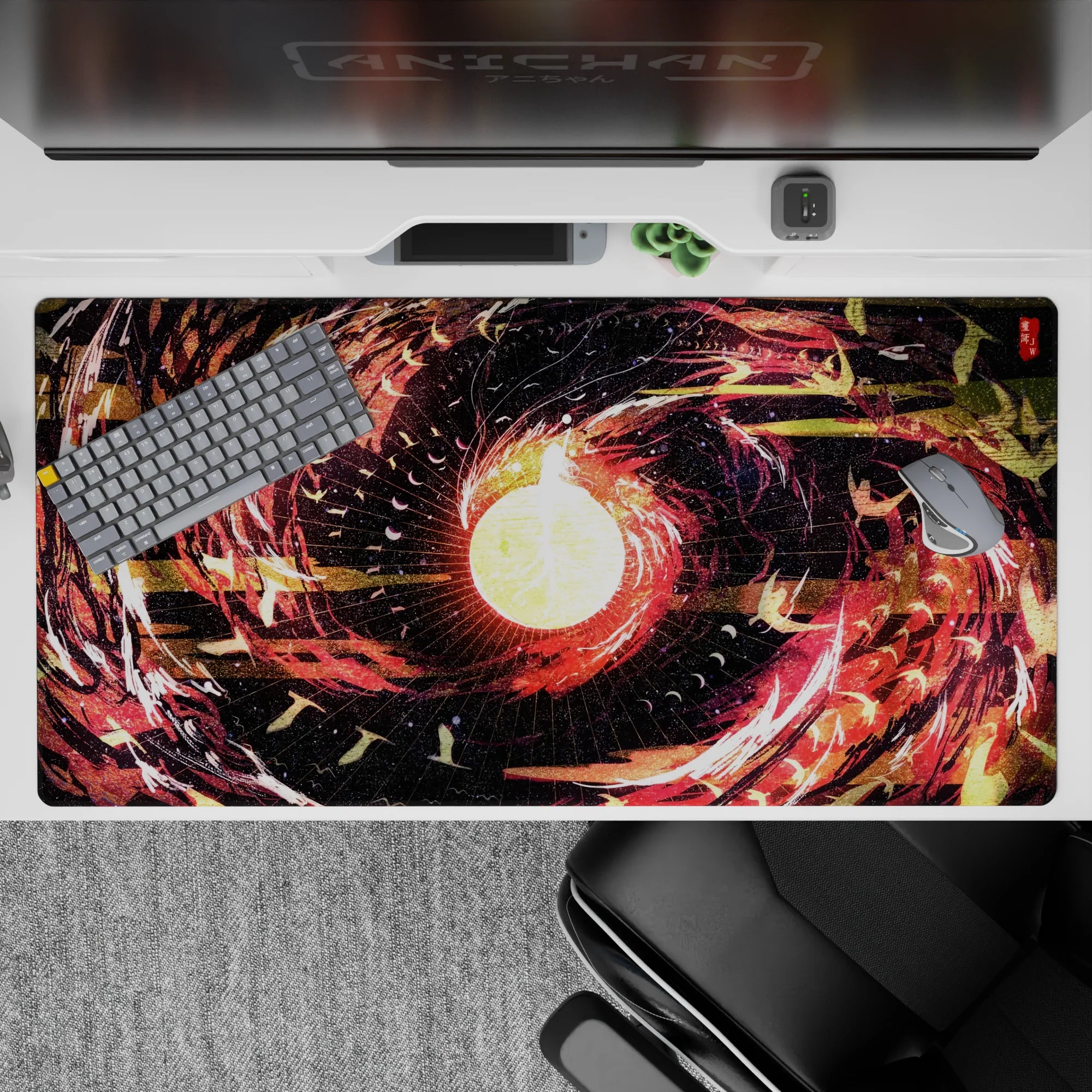 Abstract Deskmat | Mousepad | Deskpad - Celestial Firestorm - AniChan