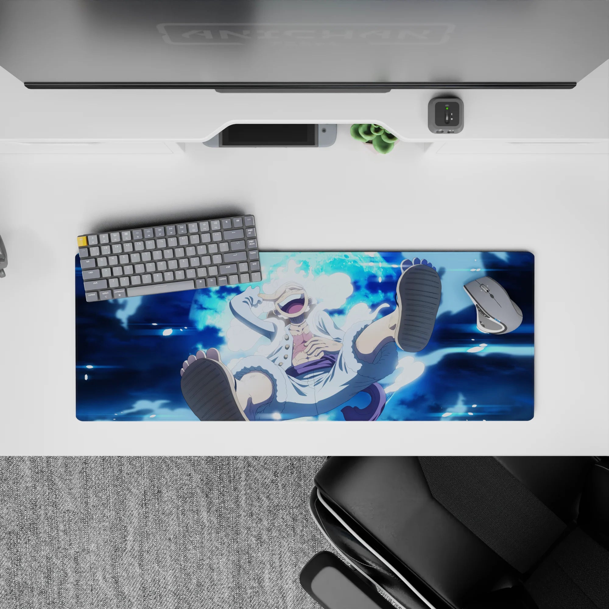 One Piece Deskmat | Mousepad | Deskpad - Luffy Moonlight Leap - AniChan