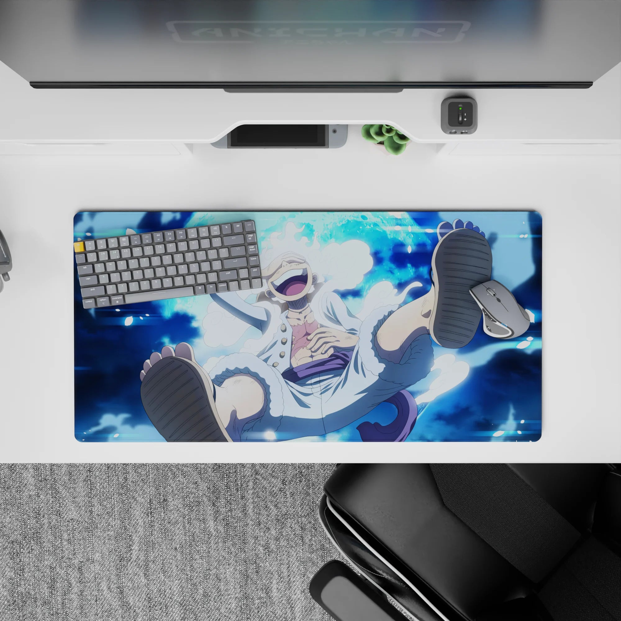 One Piece Deskmat | Mousepad | Deskpad - Luffy Moonlight Leap - AniChan