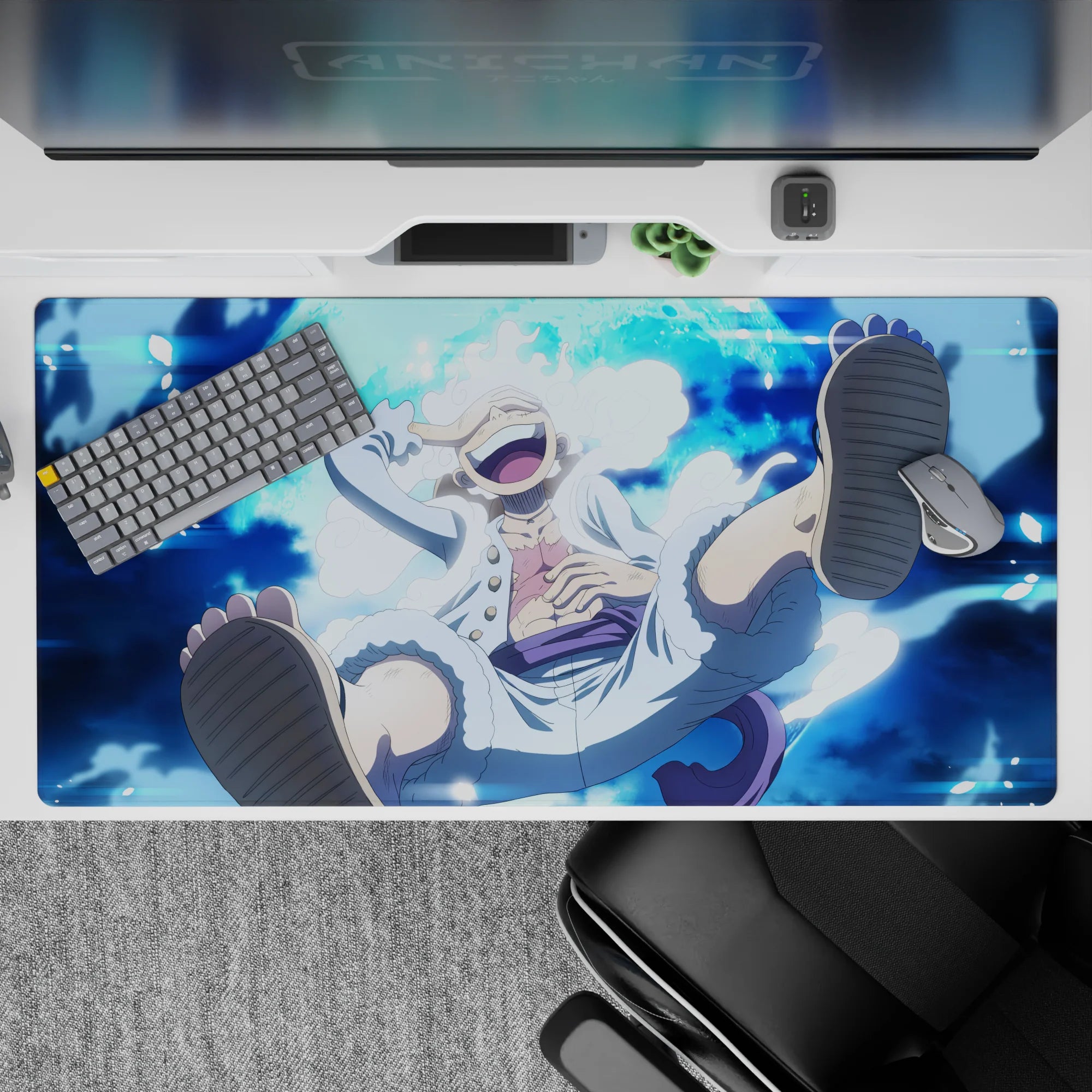 One Piece Deskmat | Mousepad | Deskpad - Luffy Moonlight Leap - AniChan