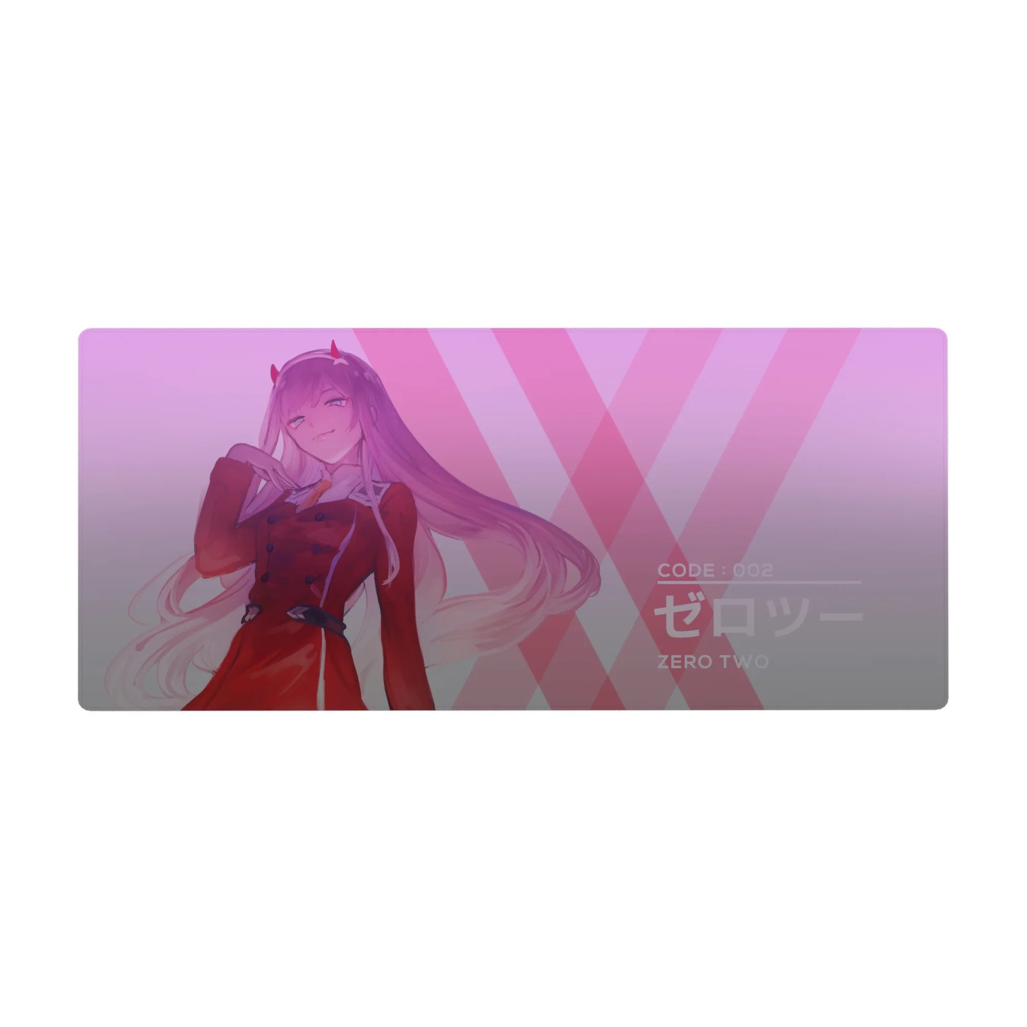 Zero Two Gradient Bold Mouse Pad 36x16 with gradient theme for immersive focus and fan inspiration