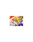 Classic anime mouse pad 14x10 inches featuring a dynamic hero design with armor and red energy backdrop.