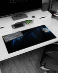 Nebula ribbon and tiny stars scene mouse pad 32x16 inches, deep space look across your desk.