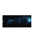 Cosmic nebula starfield desk mouse pad, smooth gradient design, 28x12 inches.