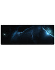 Cosmic nebula starfield desk mouse pad, extended 32x12 inches for gaming and work.