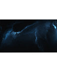 Cosmic nebula desk pad 40x20 inches with smooth gradient and scattered star specks for gaming setup.