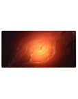 Galaxy swirl desk mouse pad 32x16 inches with cloud-like rings and starlight specks.