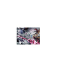 Classic anime mouse pad 14x10 inches with gothic duo, black wings, crystal shards, and stormy sky.
