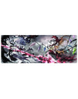Touhou anime mouse pad 32x12 inches with Remilia and Flandre in a stormy gothic action scene.