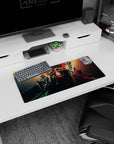 Overlord anime mouse pad 28x12 inches featuring a powerful trio with dark and crimson hues, exuding dominance.