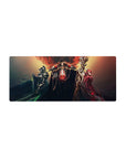 Overlord anime mouse pad 28x12 inches featuring a powerful trio, with a glowing crimson core, ebony, and scarlet guardians.