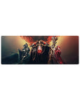 Overlord anime mouse pad 32x12 inches featuring a powerful trio with ebony, scarlet armor, and a glowing crimson core.