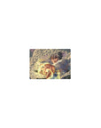 14x10 inches classic anime mouse pad with silver-haired angel fighter, white wings, and gold energy reach.