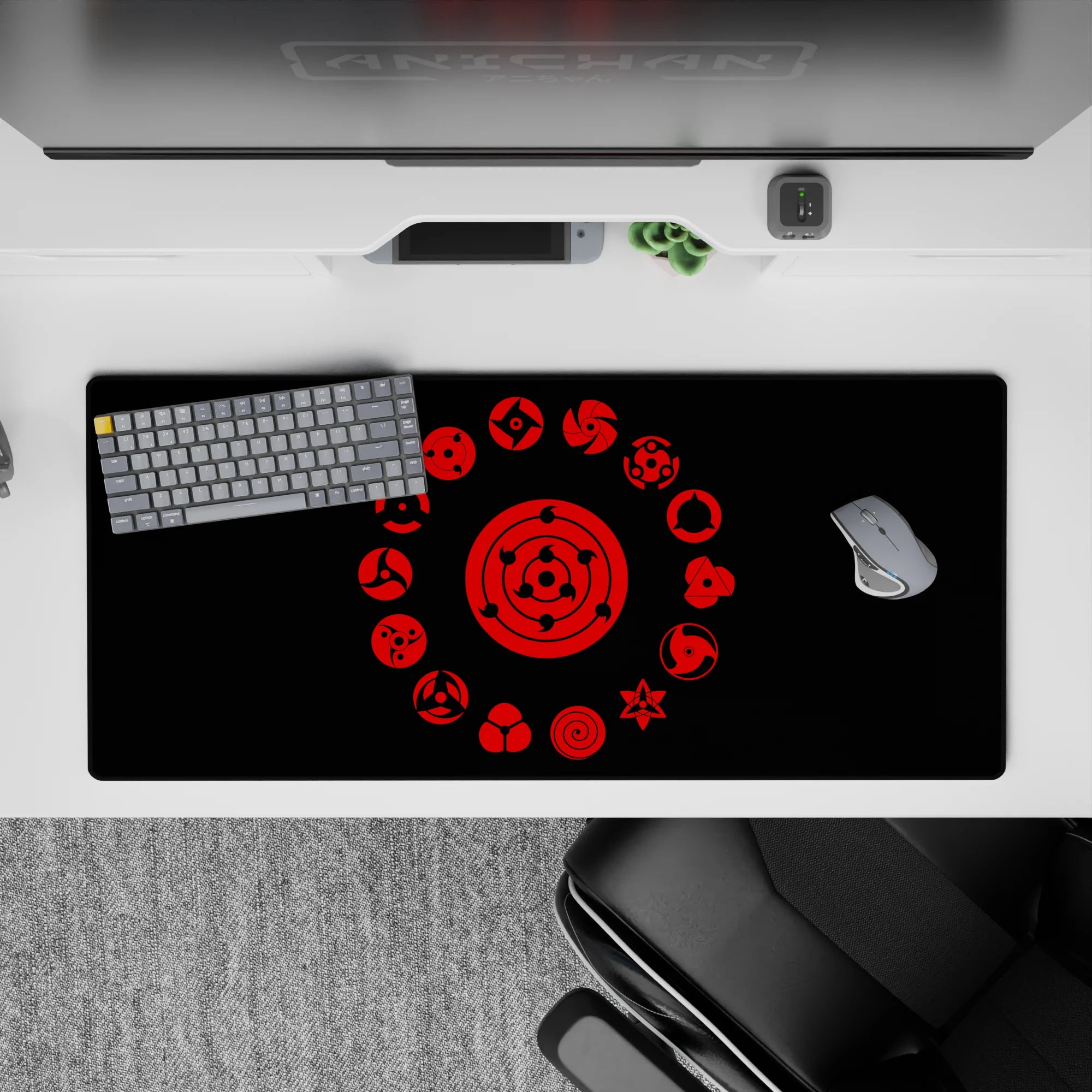 Akatsuki Deskmat | Mousepad | Deskpad - Eternal Sharingan Circle - AniChan