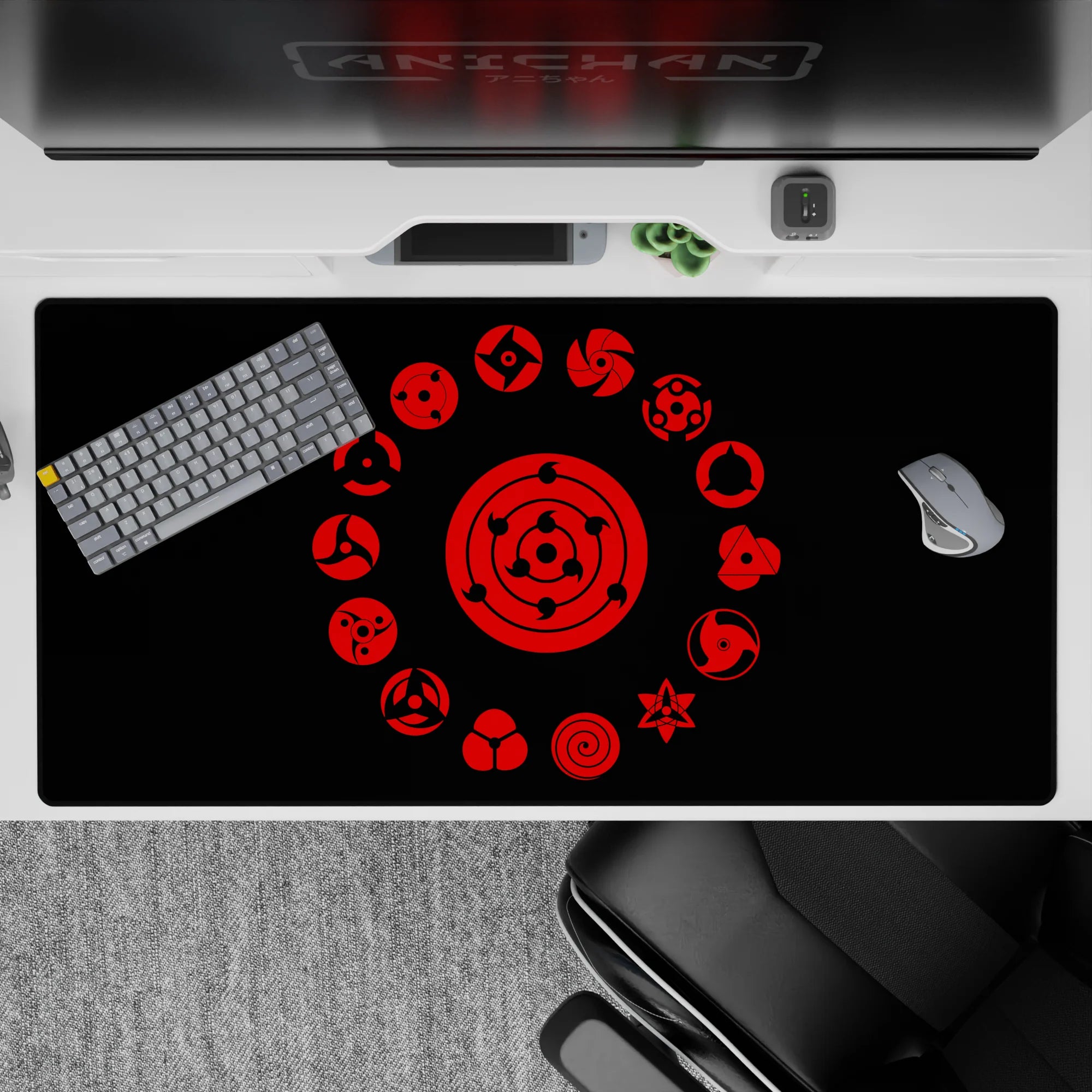 Akatsuki Deskmat | Mousepad | Deskpad - Eternal Sharingan Circle - AniChan