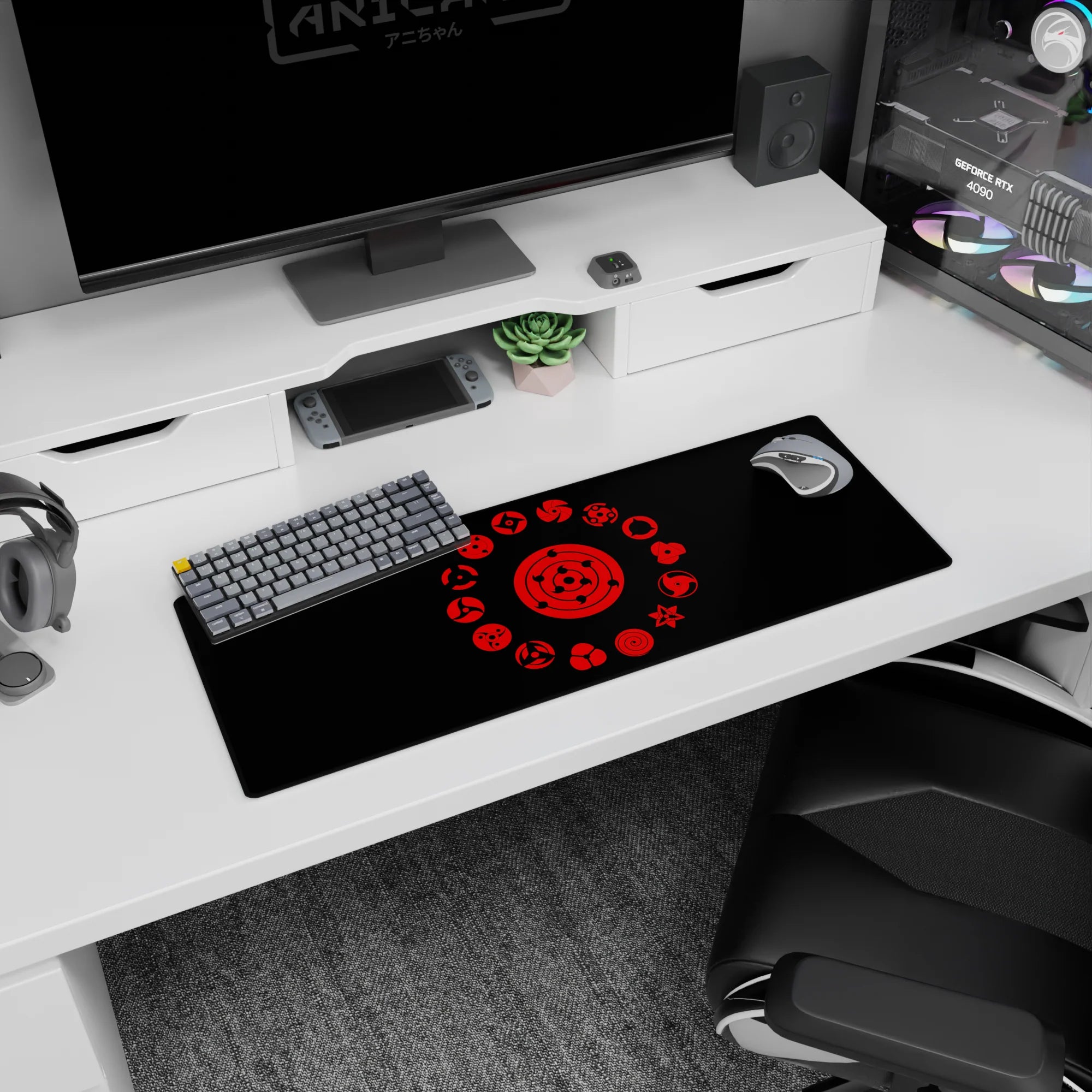 Akatsuki Deskmat | Mousepad | Deskpad - Eternal Sharingan Circle - AniChan