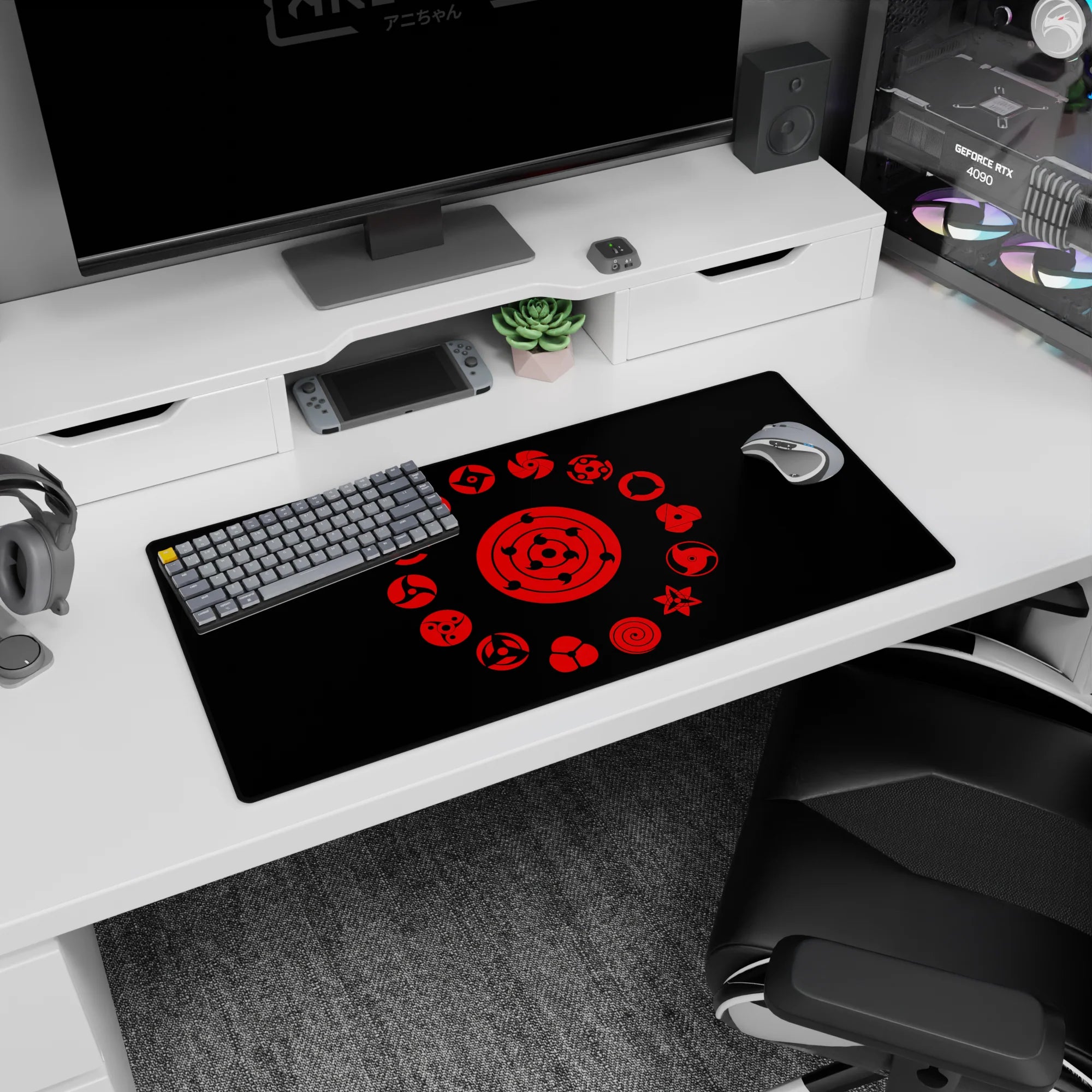 Akatsuki Deskmat | Mousepad | Deskpad - Eternal Sharingan Circle - AniChan