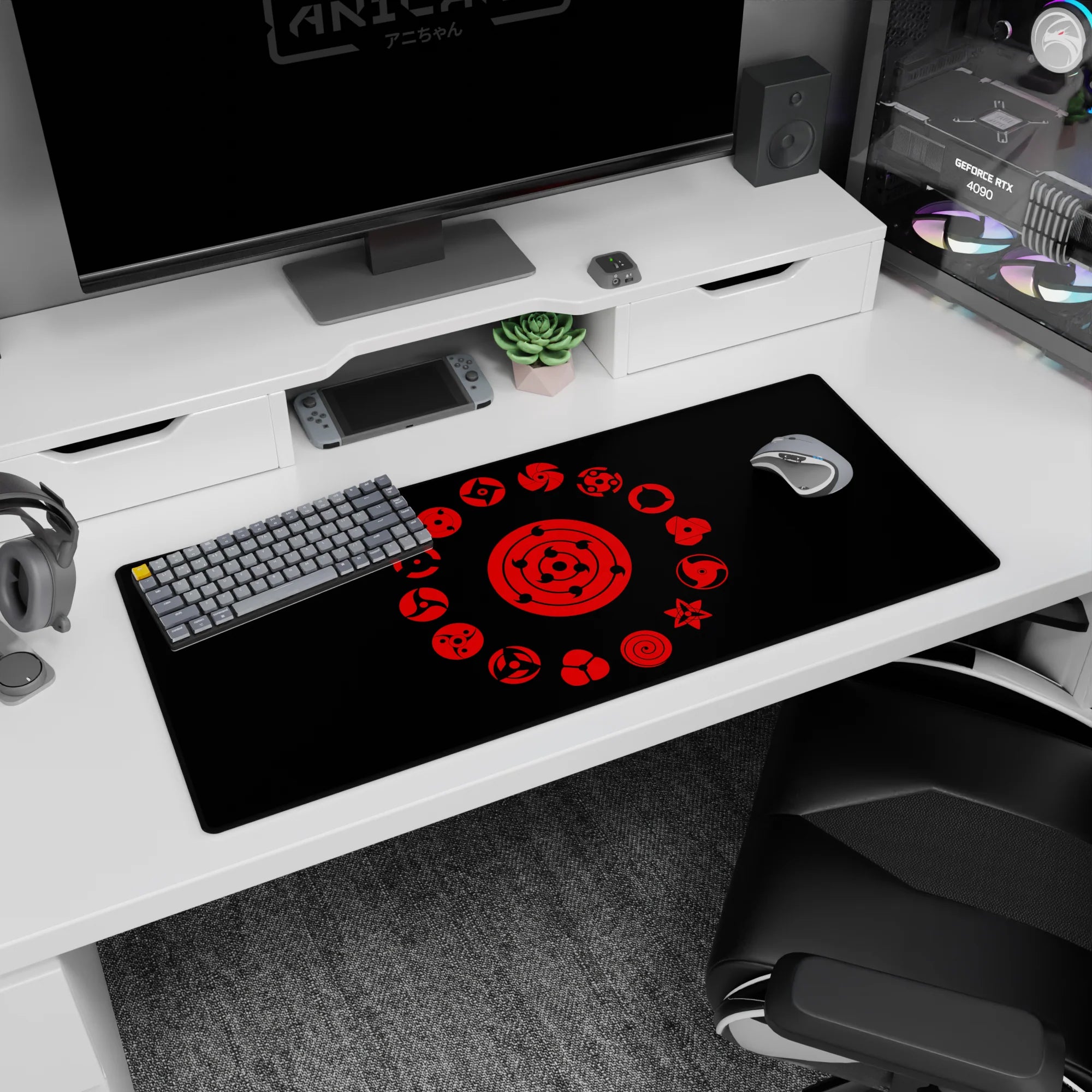 Akatsuki Deskmat | Mousepad | Deskpad - Eternal Sharingan Circle - AniChan