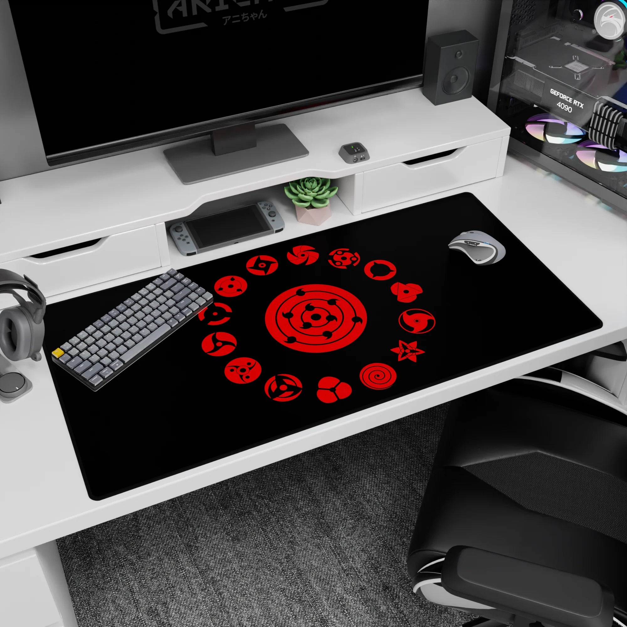 Akatsuki Deskmat | Mousepad | Deskpad - Eternal Sharingan Circle - AniChan