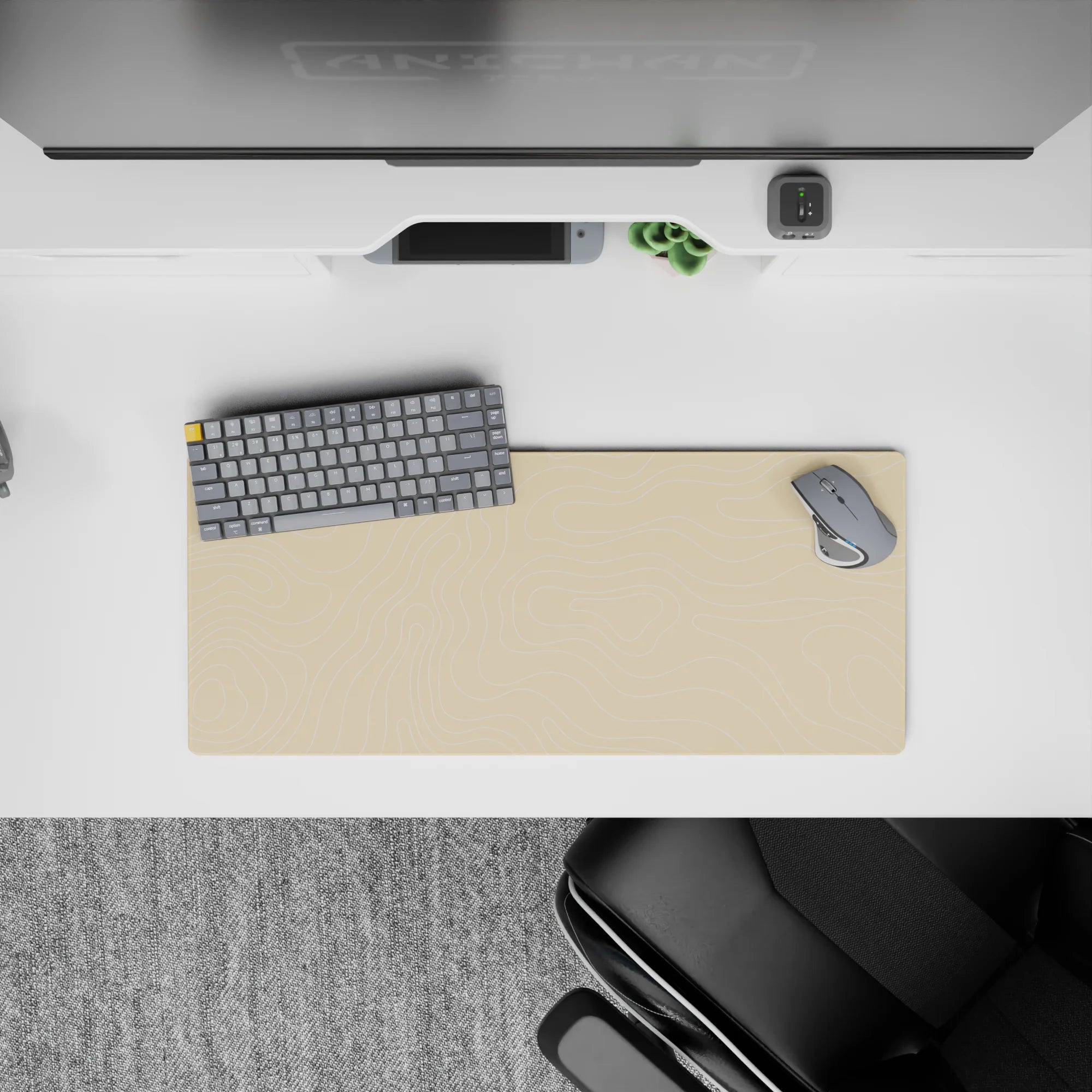 Topographic Deskmat | Mousepad | Deskpad - Sandy Contours - AniChan