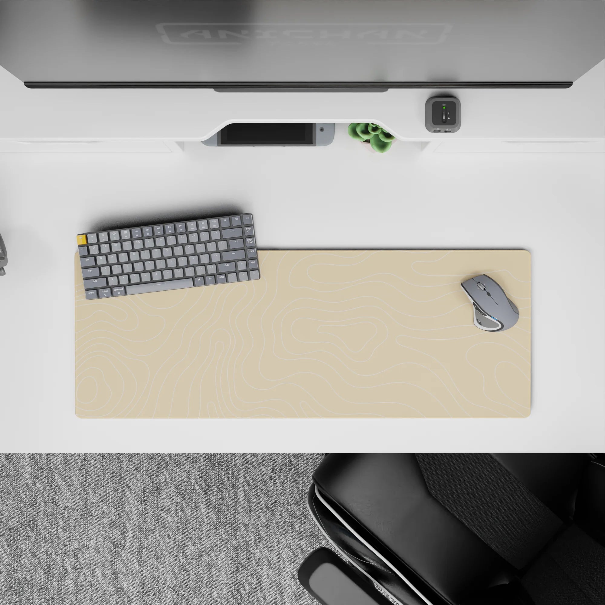 Topographic Deskmat | Mousepad | Deskpad - Sandy Contours - AniChan