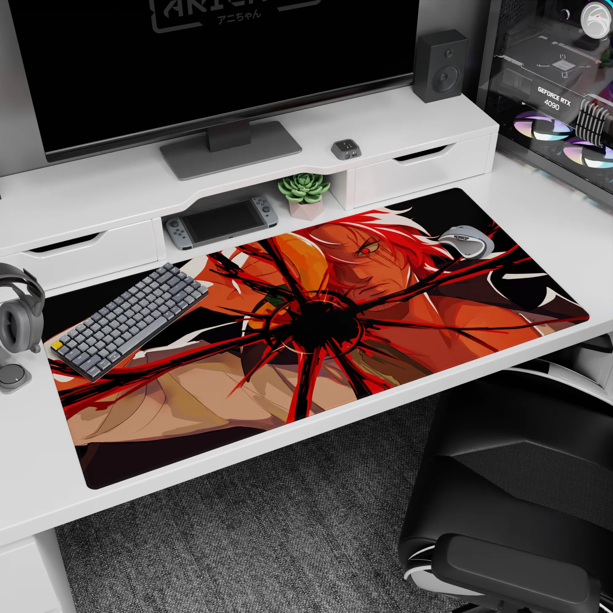 One Piece Deskmat | Mousepad | Deskpad - Red-Haired Fury - AniChan