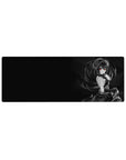 Gothic anime girl mouse pad desk mat 32x12 inches with twin tails, lace headpiece, and ribbons.