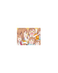 Classic anime girl mouse pad 14x10 inches with collage of cute expressions, clean linework, doodle accents.