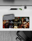 Anime mouse pad 28x12 inches featuring Ainz Ooal Gown from Overlord, with Albedo, Demiurge, Shalltear, and Guardians.